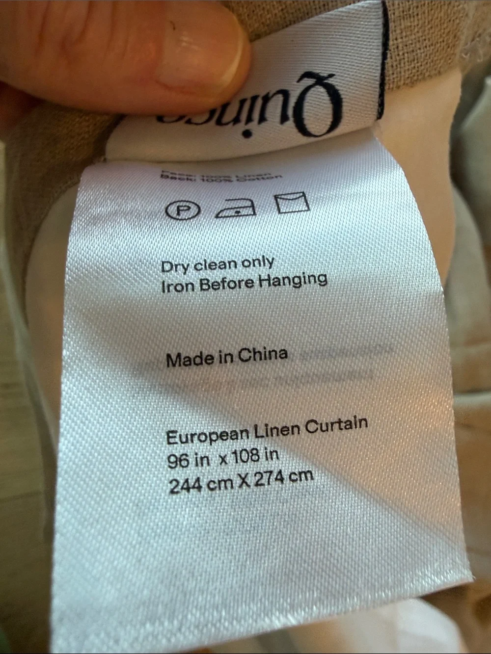 NWOT Quince European Linen Curtain Panel - 96x108 - Flax - Light Filtering (114)